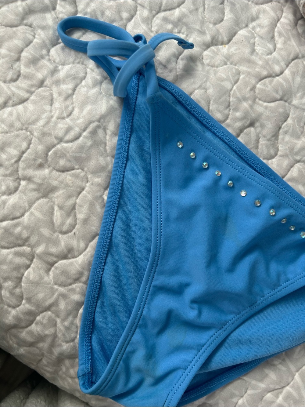 Blue Rhinestone Bikini Bottom